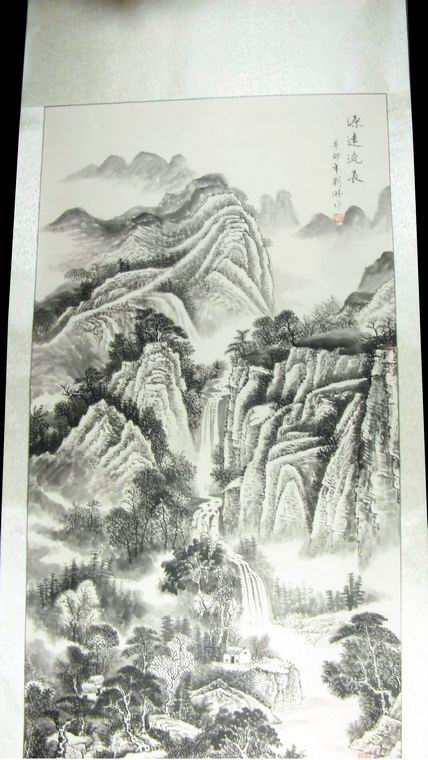 六尺豎幅國畫山水